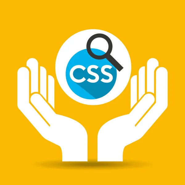 Tecnología de optimización de la mano css idioma web — Vector de stock