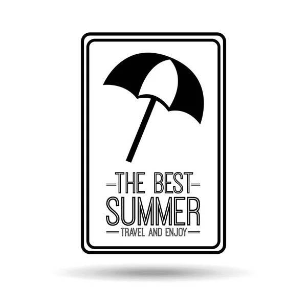 Umbrella card best summer travel and enjoy — Stock Vector