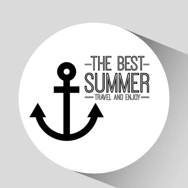 Anchor card best summer travel and enjoy — Stock Vector