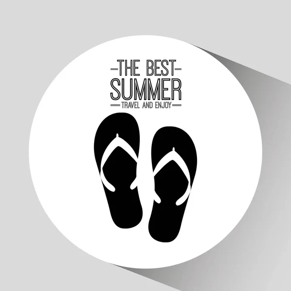 Flip-Flops-Karte besten Sommer reisen und genießen — Stockvektor