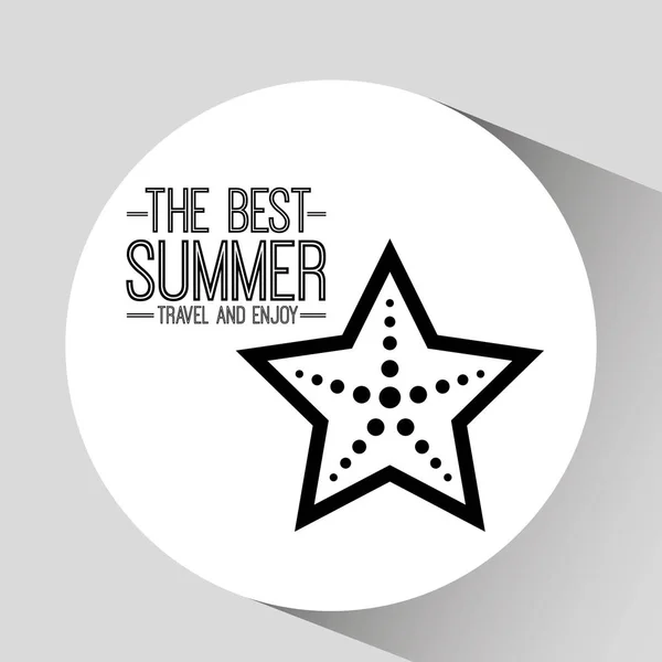 Starfish kaart Beste zomer reizen en genieten van — Stockvector