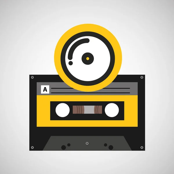 CD kompakt musik kassettband — Stock vektor