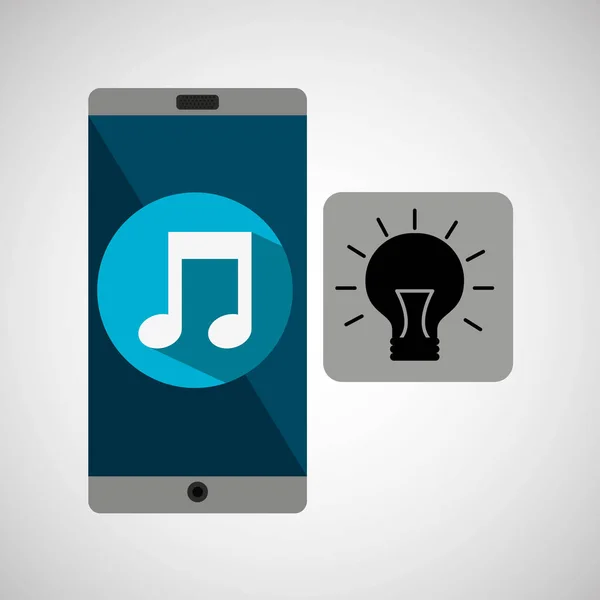 Smartphone muziek online creativiteit — Stockvector