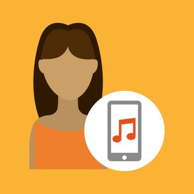 karakter kadın smartphone müzik uygulaması