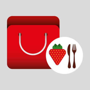 bakkal çanta çilek beslenme meyve