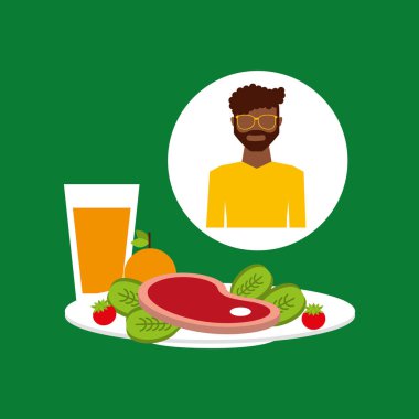 sağlıklı gıda adam plaka gıda ile