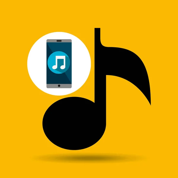 Smartphone Uwaga muzyki online — Wektor stockowy