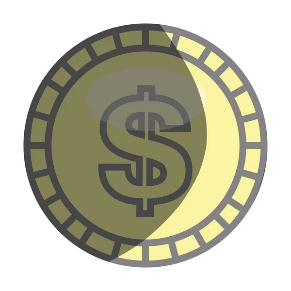 硬币钱孤立的图标 — 图库矢量图片