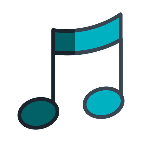 Hudba izolované ikonu lístku s poznámkou — Stockový vektor
