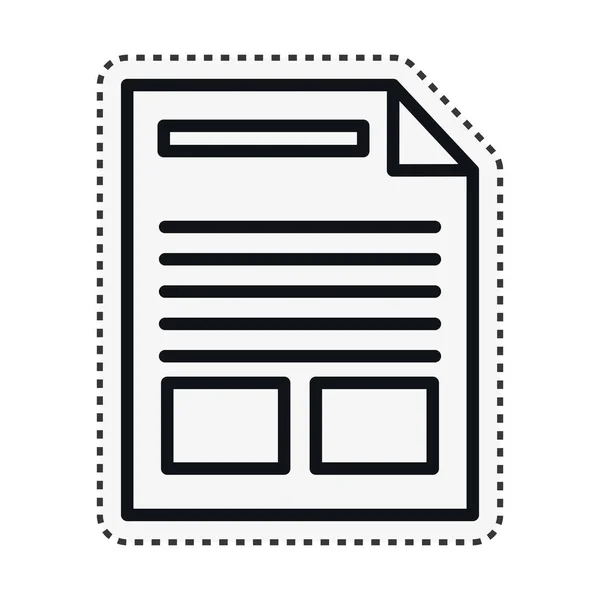 Documento cartaceo icona isolata — Vettoriale Stock