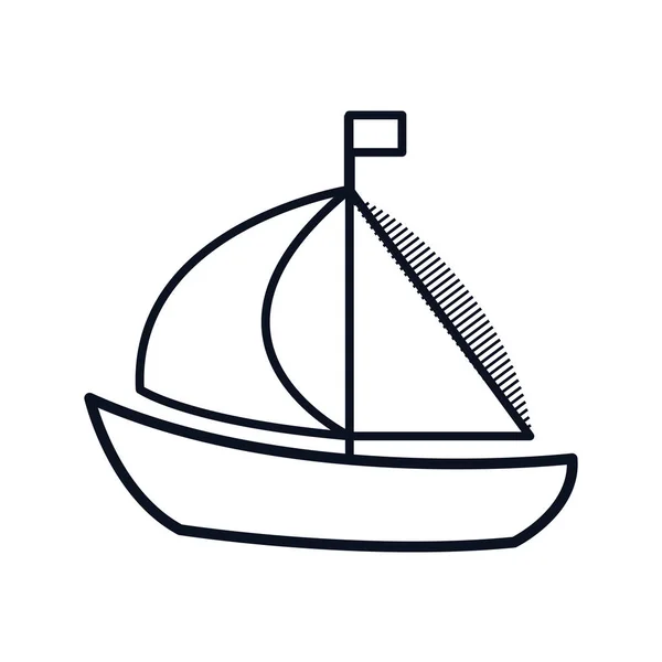 Zeilboot maritieme frame pictogram — Stockvector