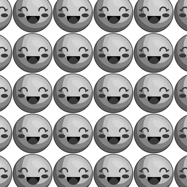 Emoticons μοτίβο kawaii στυλ εικονίδιο — Διανυσματικό Αρχείο