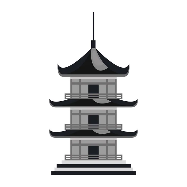 Ícone de cultura de edifício japonês — Vetor de Stock