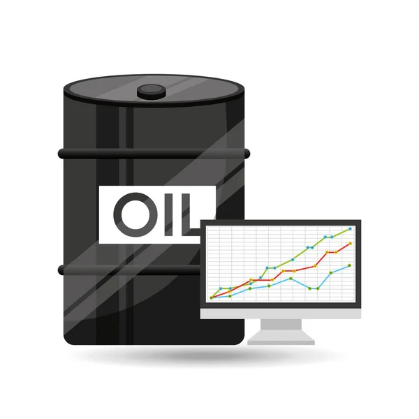 Varil petrol kavramı ekonomi grafik — Stok Vektör