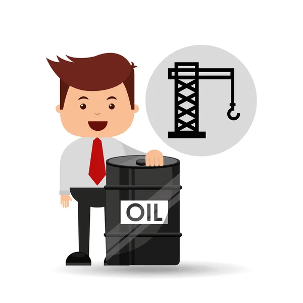 Empresário indústria petrolífera plataforma de petróleo —  Vetores de Stock