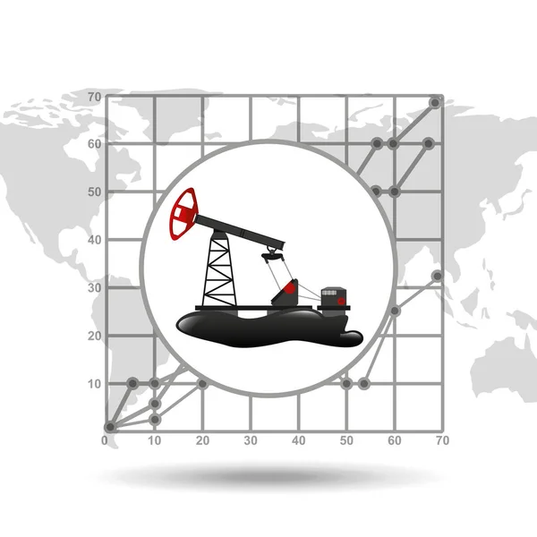 Pozzo petrolifero industria diagramma di crescita sfondo — Vettoriale Stock