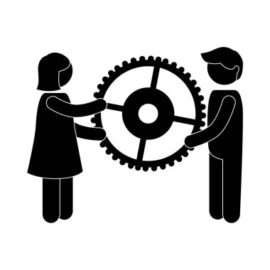 Avatar işadamının dişli ile