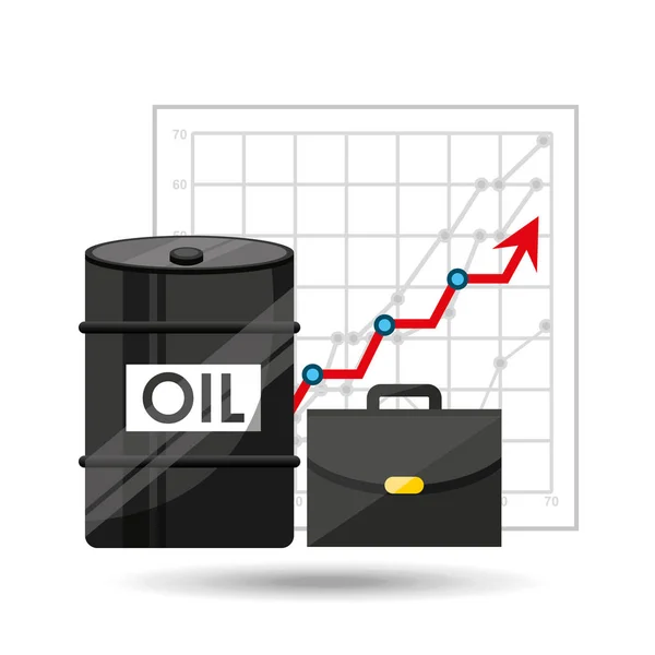 油および石油産業を増加グラフ ビジネス — ストックベクタ
