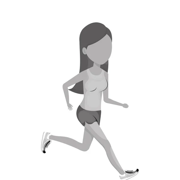 Woman running character athlete — Stock Vector