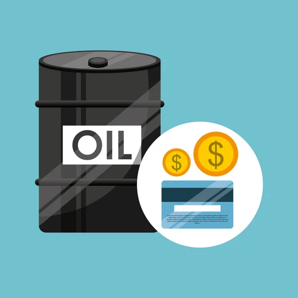Baril de pétrole concept bancaire dollar — Image vectorielle