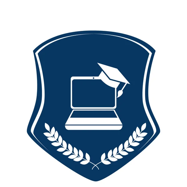 Icono del marco del emblema escolar — Archivo Imágenes Vectoriales
