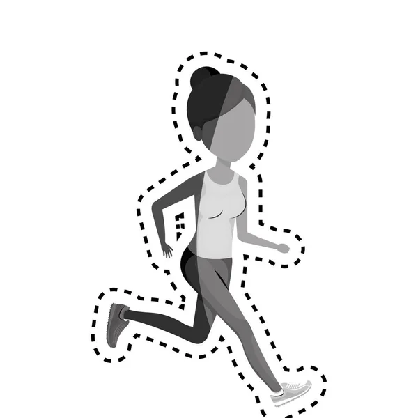 Mujer corriendo carácter atleta — Archivo Imágenes Vectoriales