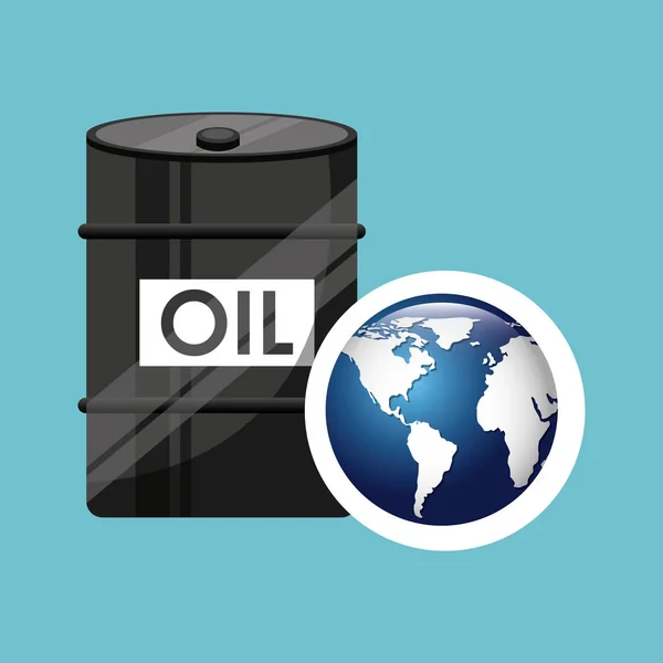每桶油概念全球世界 — 图库矢量图片