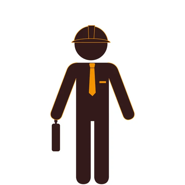 Repairman character working icon — Stock Vector