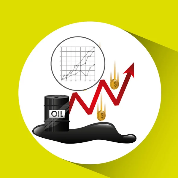 Geld Ölindustrie Wachstumsdiagramm Hintergrund — Stockvektor