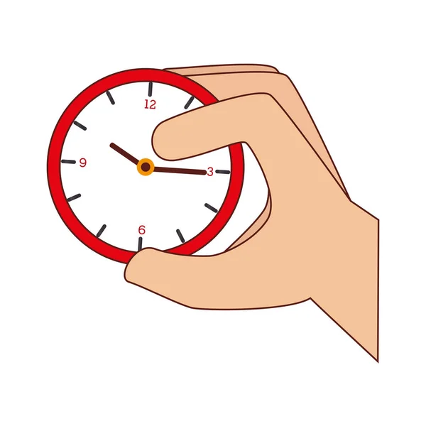 Mano humana con reloj — Vector de stock