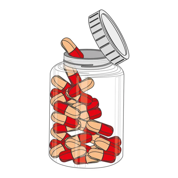 Capsules medical care icon — Stock Vector