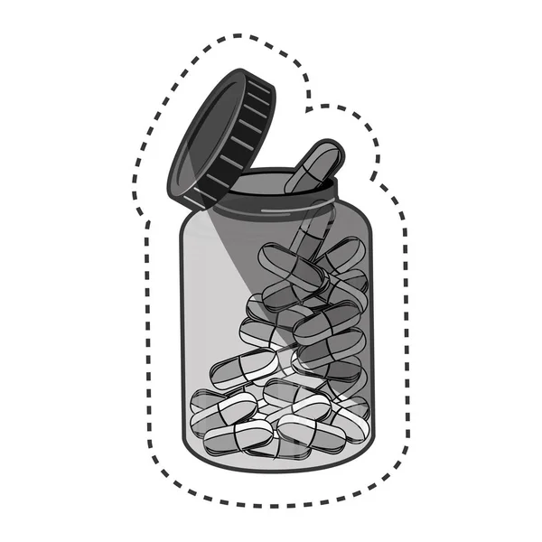 Pílulas ícone de cuidados médicos — Vetor de Stock