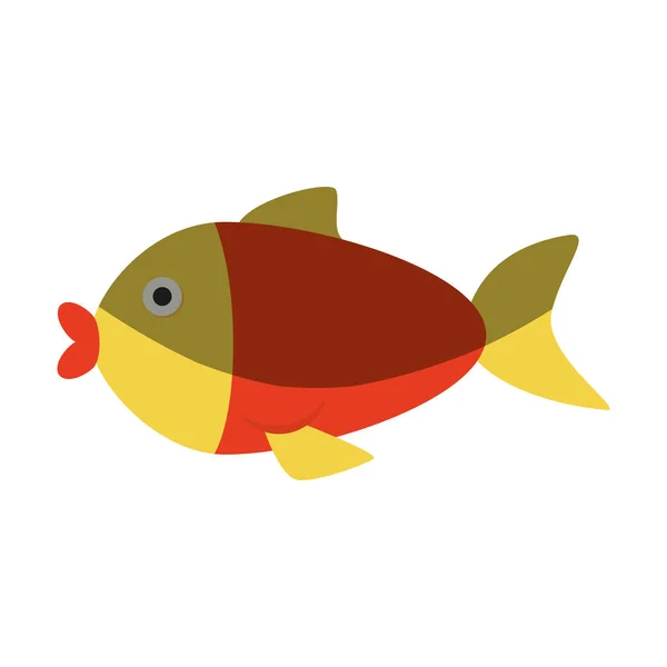 Lindo pescado aislado icono — Vector de stock