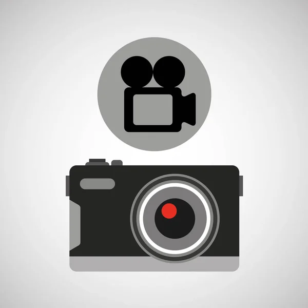 Retro camera photographic record video — Stock Vector