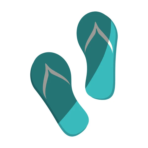 Flip flops ikon terisolasi - Stok Vektor