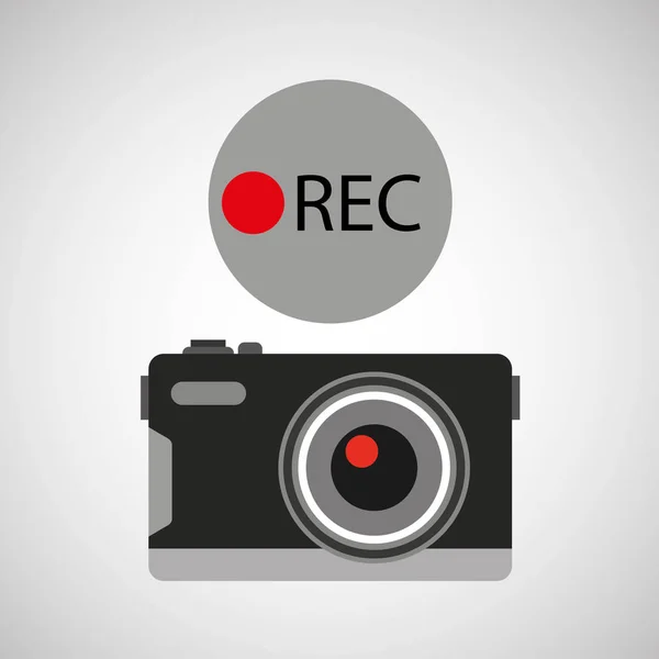 Retro kamera fotografiska rec-knappen — Stock vektor