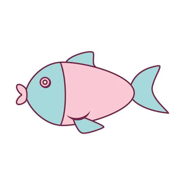 Mignon poisson isolé icône — Image vectorielle
