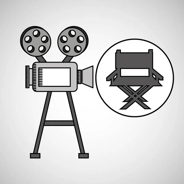 Kamera film vintage film rendező szék — Stock Vector