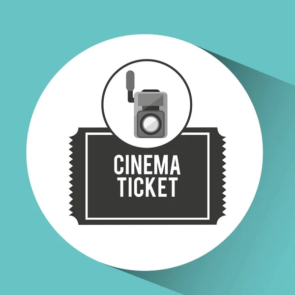 Película cámara de vídeo cine ticket — Vector de stock