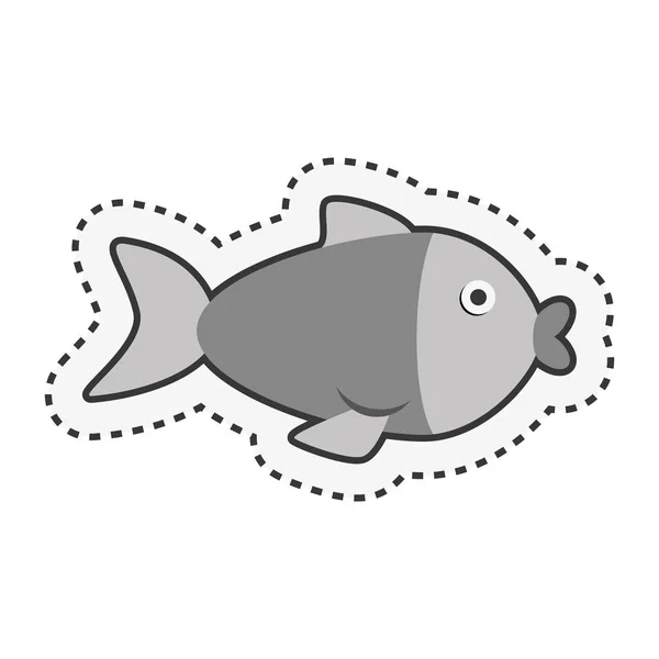 Mignon poisson isolé icône — Image vectorielle