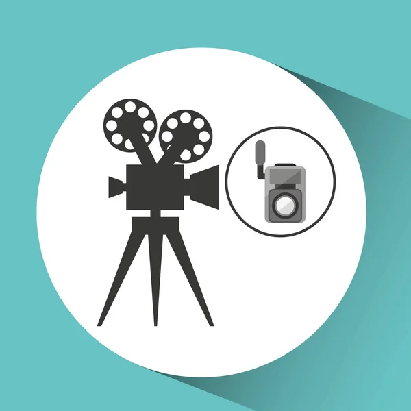Movie video camera film retro — Stock Vector