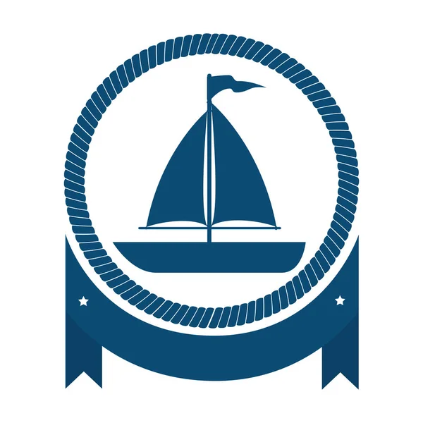 Velero marítimo aislado icono — Vector de stock