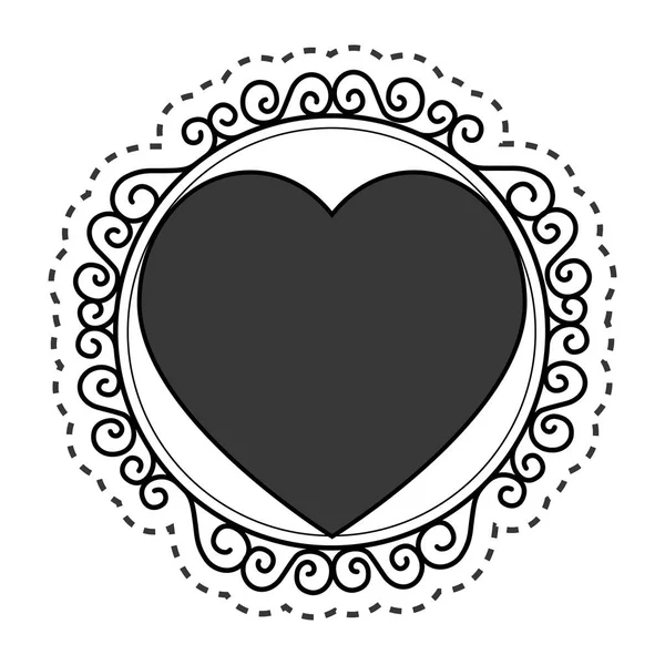 Corações amor cartão isolado ícone — Vetor de Stock