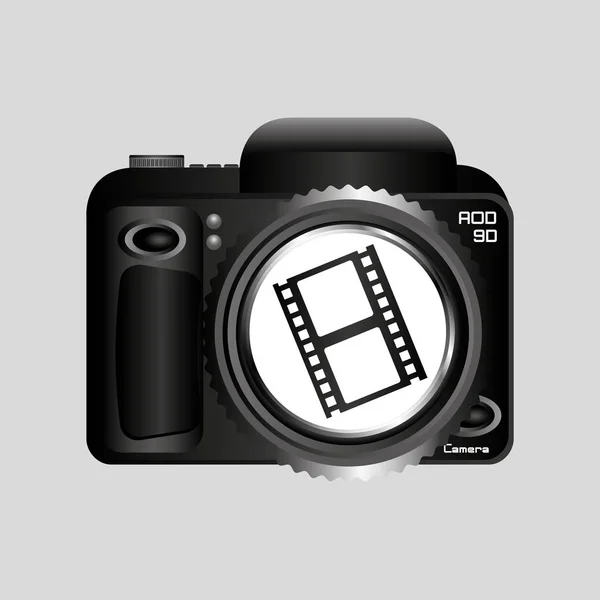 Película de rollo de cámara fotográfica digital — Vector de stock