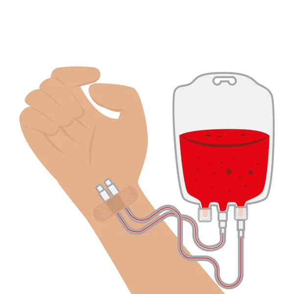 Don de sac de main et de sang — Image vectorielle