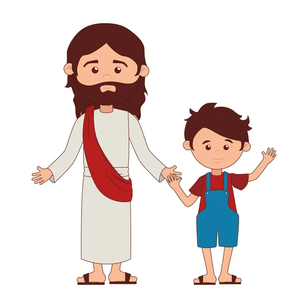 Jesuschrist character religious icon — Stock Vector