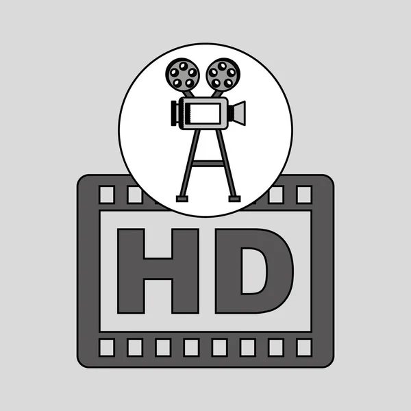 Película de cámara vintage con película hd — Archivo Imágenes Vectoriales