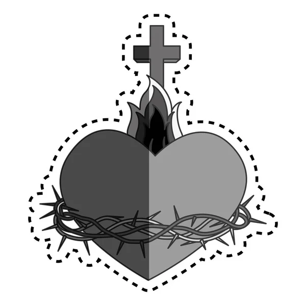 Heliga hjärtat av jesus — Stock vektor