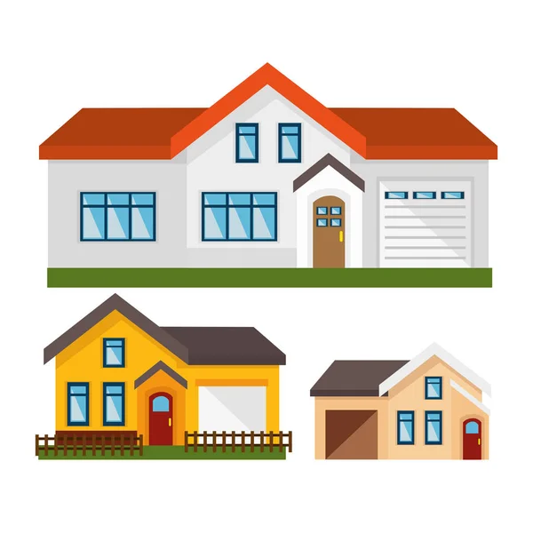 House exterior set icons — Stock Vector