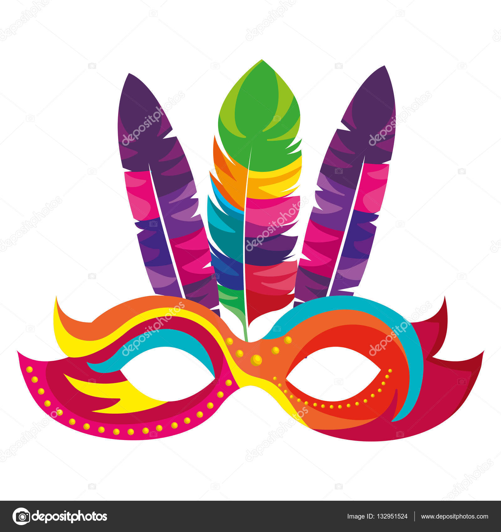 Máscara carnaval celebración icono Vector de stock por ©yupiramos 132951524
